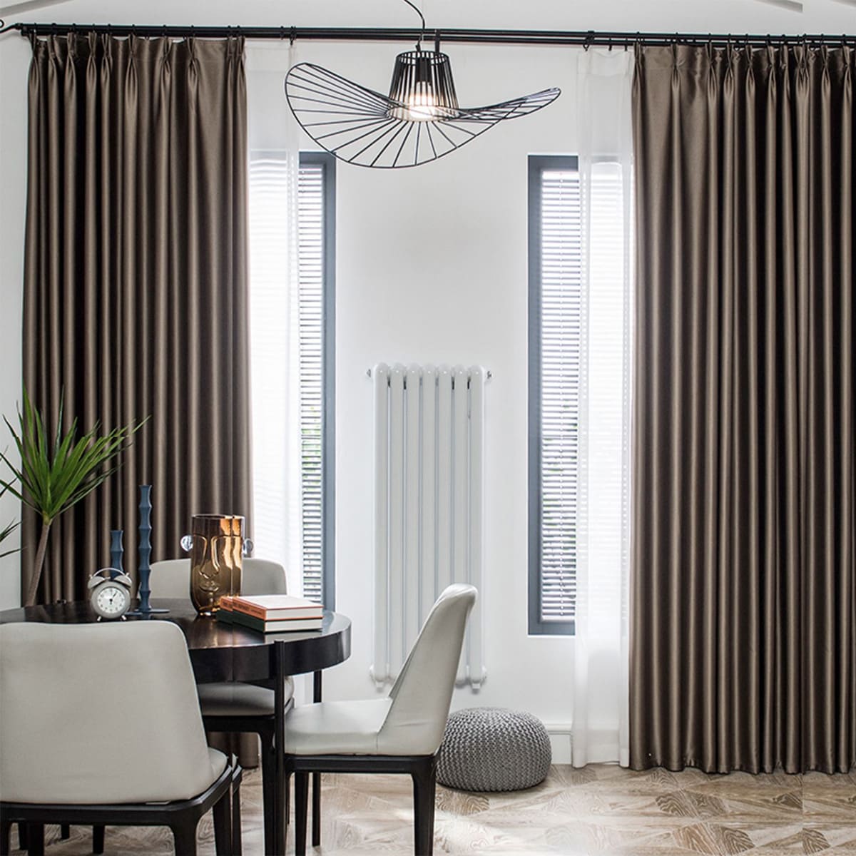 Rich Taupe Elegance Blackout Curtains Thermal Insulated Drapes