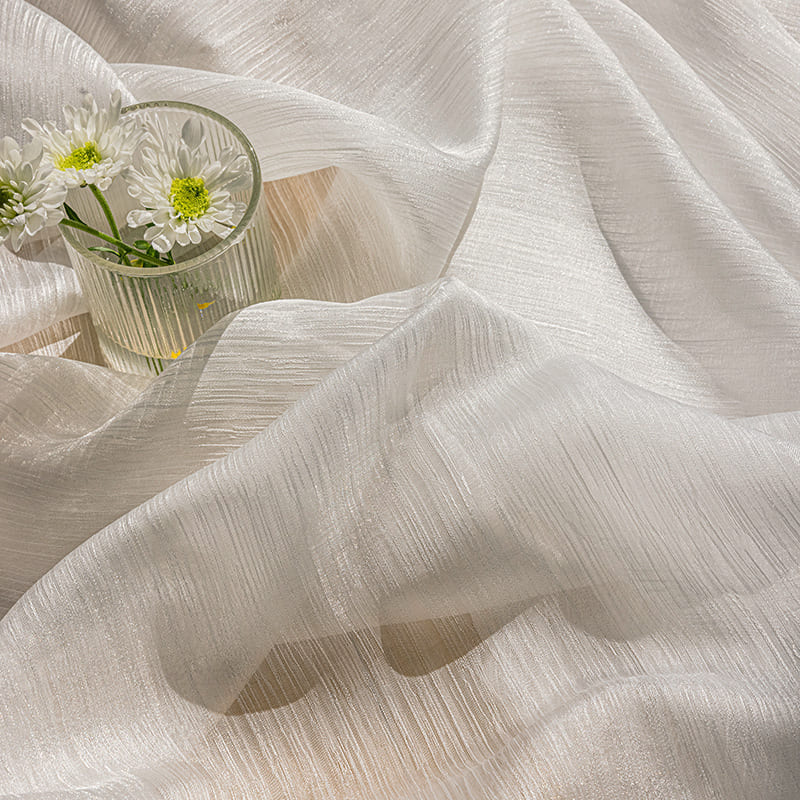 French Luxury Sunshine Snow White Sheer Curtains Window Drapes