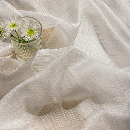 French Luxury Sunshine Snow White Sheer Curtains Window Drapes