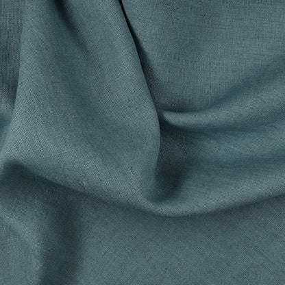 Steel Blue Slate Gray Natural Linen Curtains and Drapes 2 Panels
