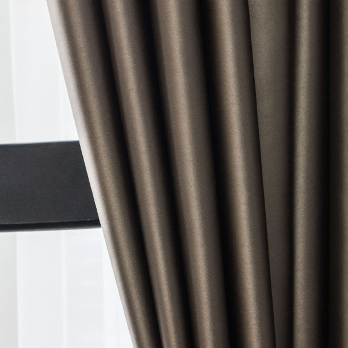 Rich Taupe Elegance Blackout Curtains Thermal Insulated Drapes