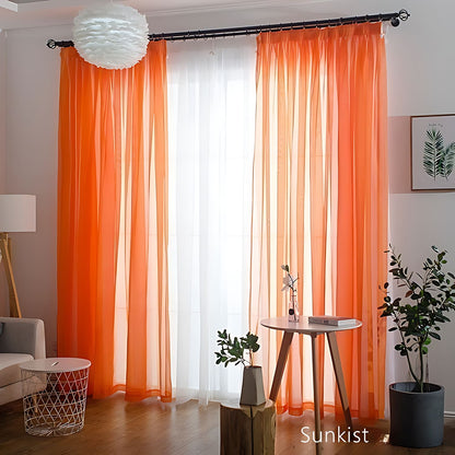 Modern Colorful Semi Sheer Curtains Elegant Window Sheers Decorative Sheer Drapes
