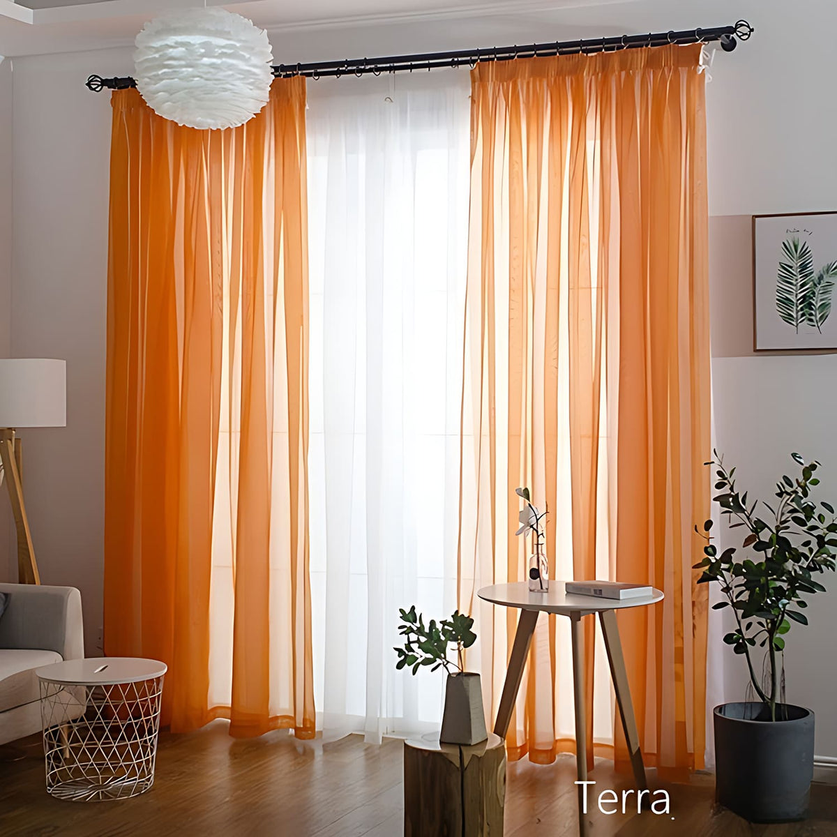 Modern Colorful Semi Sheer Curtains Elegant Window Sheers Decorative Sheer Drapes
