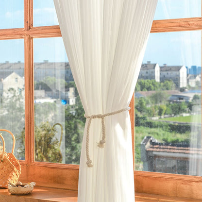 Organ White Vertical Striped Blinds Sheer Curtains