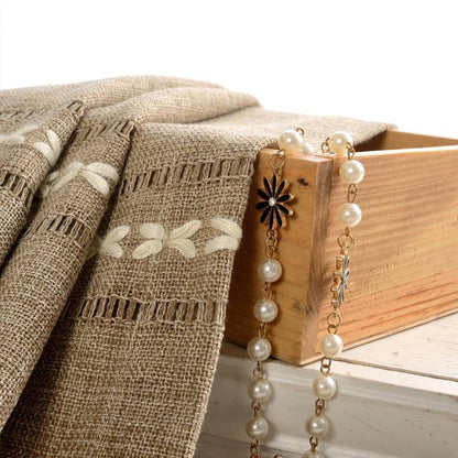 wood natural linen patterned curtains for bedroom