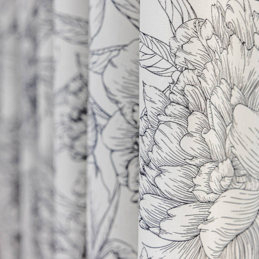 Art Line Drawing Peony Pillow Cover Cases 1 set of 2 Pillow Cases