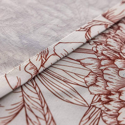 best red pencil sketch flower nursery light blocking curtains insulated drapes