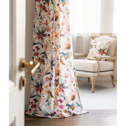 Brilliant Flowers Pinch Pleat Curtains Song of Summer Living Room Drapes