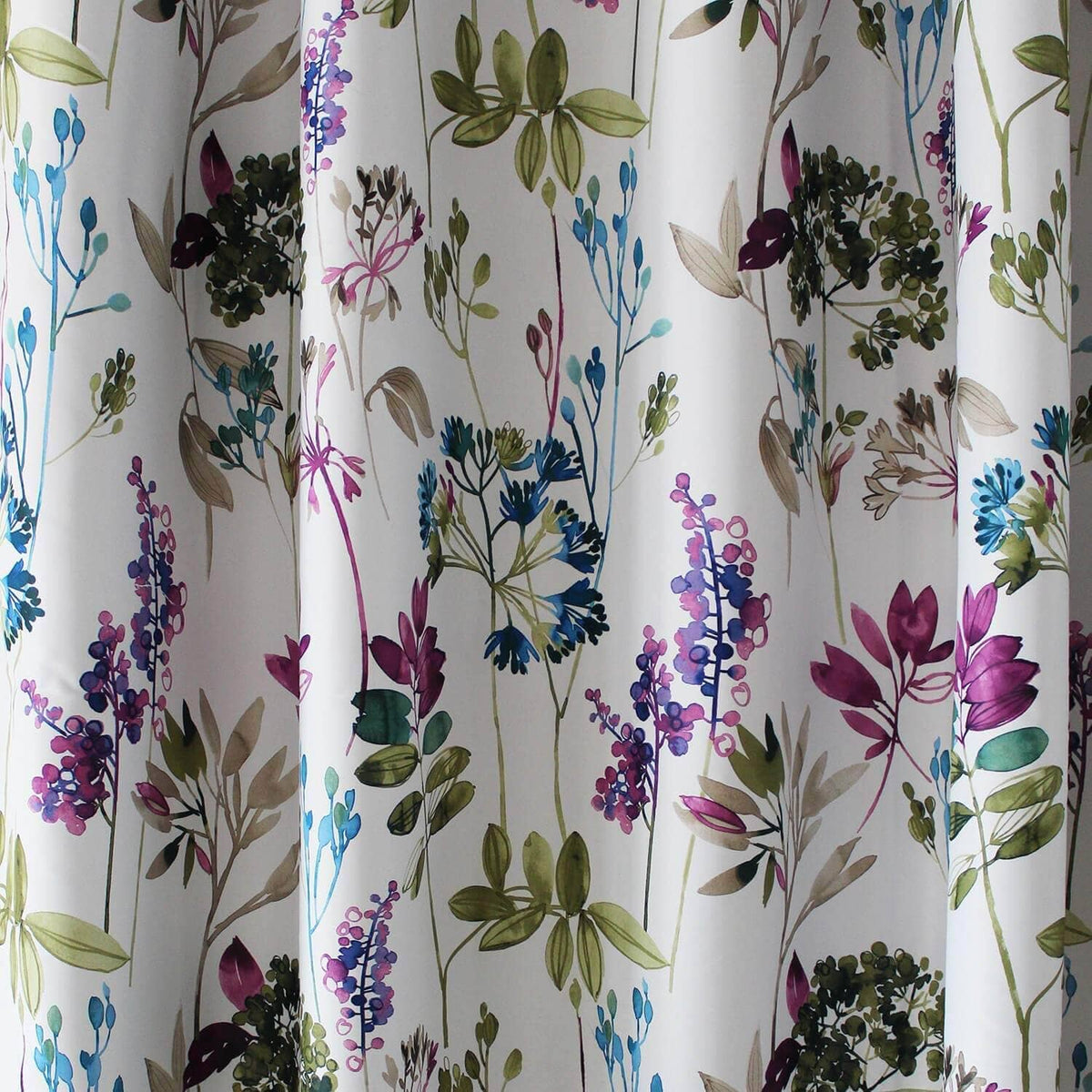 elegant purple blue green leaf sliding door curtains soundproof pleated drapes