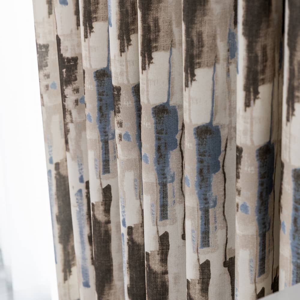 Gentleman Style Balloon Shade Curtains Blue Brown Striped Modern Art Drapes
