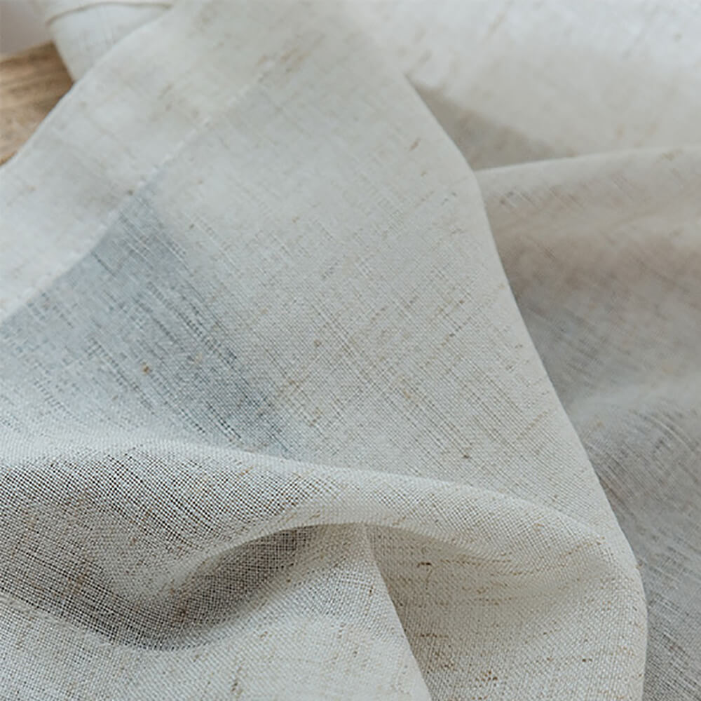 Nature Linen Sheer Curtains for Living Room Cotton Blend Bedroom Voiles 2 Panels - Anady Top Space Design
